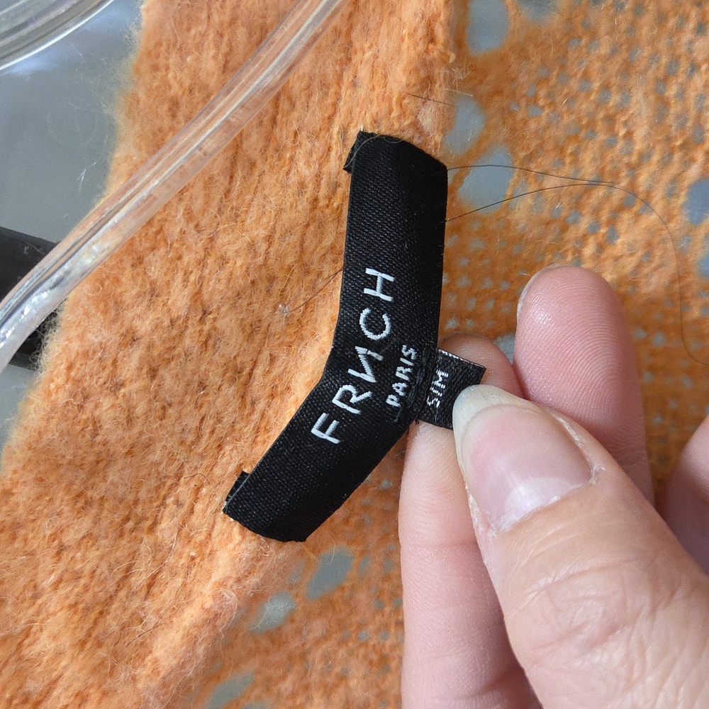 FRNCH Paris Open Knit Duster Cardigan Oversized Peach Boho Longline - Picture 6 of 9